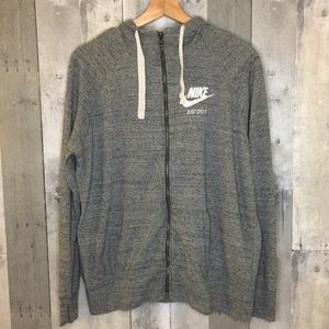 Nike Light Gray Zip Up Hoodie